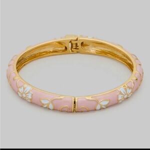 706. Floral pattern hinge bracelet in pink gold